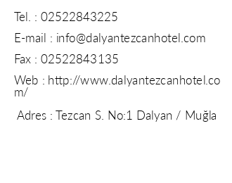 Dalyan Tezcan Hotel iletiim bilgileri
